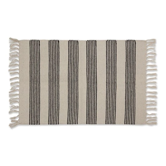 DII® Black Ticking Stripe Hand-Loomed Rug, 2ft. X 3ft. 3 DII® Black Ticking Stripe Hand-Loomed Rug, 2ft. X 3ft.