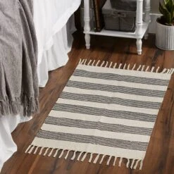 DII® Black Ticking Stripe Hand-Loomed Rug, 2ft. X 3ft. 15 DII® Black Ticking Stripe Hand-Loomed Rug, 2ft. X 3ft. -Michaels Decor Sale D365124S 8