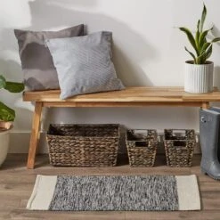 DII® Black Variegated Border Hand-Loomed Rug, 2ft. X 3ft. -Michaels Decor Sale D365125S 4