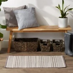 DII® Gray Dobby Stripe Hand-Loomed Rug, 2ft. X 3ft. 14 DII® Gray Dobby Stripe Hand-Loomed Rug, 2ft. X 3ft. -Michaels Decor Sale D365128S 3