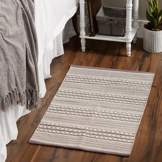 DII® Gray Dobby Stripe Hand-Loomed Rug, 2ft. X 3ft. 9 DII® Gray Dobby Stripe Hand-Loomed Rug, 2ft. X 3ft. - Image 7