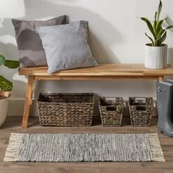 DII® Black Textured Dobby Hand-Loomed Rug, 2ft. X 3ft. -Michaels Decor Sale D365129S 4