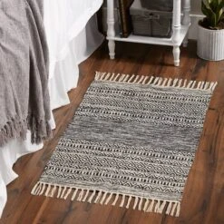 DII® Black Textured Dobby Hand-Loomed Rug, 2ft. X 3ft. -Michaels Decor Sale D365129S 5