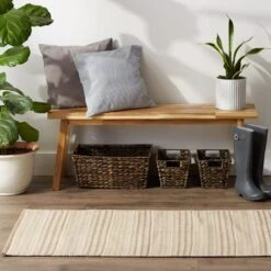 DII® Stone Dobby Stripe Hand-Loomed Rug, 2.5ft. X 6ft. -Michaels Decor Sale D365132S 5