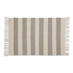 DII® Gray Ticking Stripe Hand-Loomed Rug, 2ft. X 3ft.