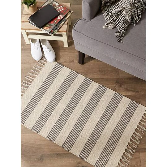 DII® Gray Ticking Stripe Hand-Loomed Rug, 2ft. X 3ft. 14 DII® Gray Ticking Stripe Hand-Loomed Rug, 2ft. X 3ft. - Image 12