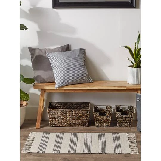 DII® Gray Ticking Stripe Hand-Loomed Rug, 2ft. X 3ft. 6 DII® Gray Ticking Stripe Hand-Loomed Rug, 2ft. X 3ft. - Image 4