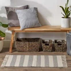 DII® Gray Ticking Stripe Hand-Loomed Rug, 2ft. X 3ft. 18 DII® Gray Ticking Stripe Hand-Loomed Rug, 2ft. X 3ft. -Michaels Decor Sale D365139S 4