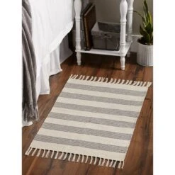 DII® Gray Ticking Stripe Hand-Loomed Rug, 2ft. X 3ft. 22 DII® Gray Ticking Stripe Hand-Loomed Rug, 2ft. X 3ft. -Michaels Decor Sale D365139S 8