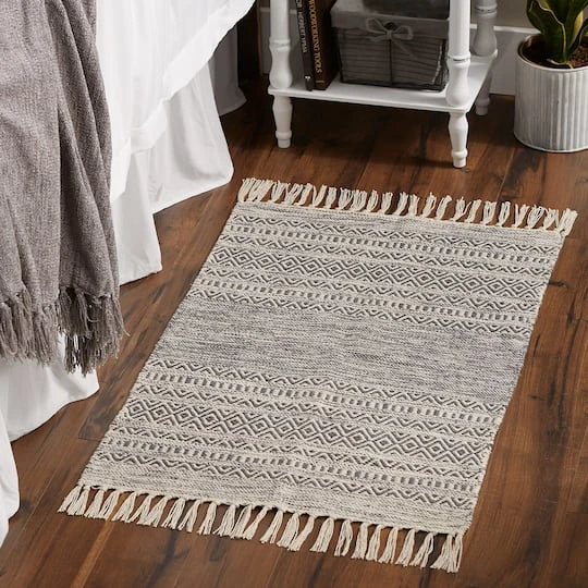 DII® Gray Textured Dobby Hand-Loomed Rug, 2ft. X 3ft. 8 DII® Gray Textured Dobby Hand-Loomed Rug, 2ft. X 3ft. - Image 6