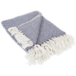 DII® Nautical Blue Woven Throw