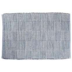 DII® Blue Squares Recycled Yarn Rug, 2ft. X 3ft.