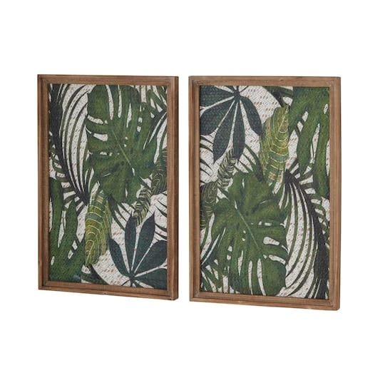 25" Green & Brown Wood Boho Palm Wall Decor, 2ct. 6 25" Green & Brown Wood Boho Palm Wall Decor, 2ct. - Image 4