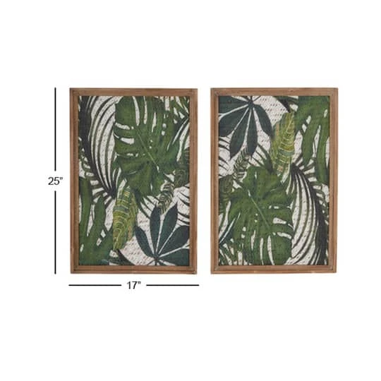 25" Green & Brown Wood Boho Palm Wall Decor, 2ct. 8 25" Green & Brown Wood Boho Palm Wall Decor, 2ct. - Image 6