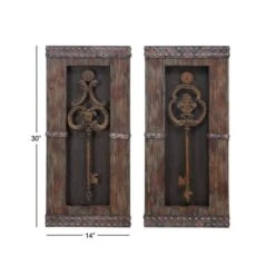 Brown Wood & Metal Rustic Key Wall Décor Set 15 Brown Wood & Metal Rustic Key Wall Décor Set -Michaels Decor Sale D365299S 7