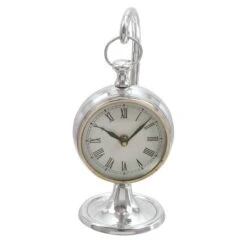 11" Silver Aluminum Coastal Clock