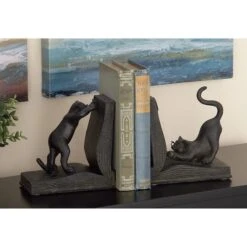 Black Polystone Eclectic Cat Bookends Set -Michaels Decor Sale D365420S 16