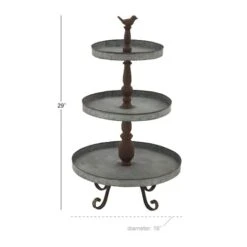 28" Silver Iron Farmhouse 3-Tier Tray Stand 12 28" Silver Iron Farmhouse 3-Tier Tray Stand -Michaels Decor Sale D365430S 4