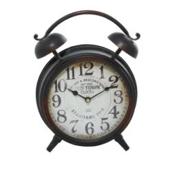 13" Black Metal Vintage Clock
