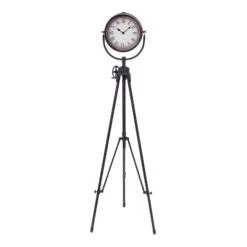 57" Black Metal Standing Industrial Clock
