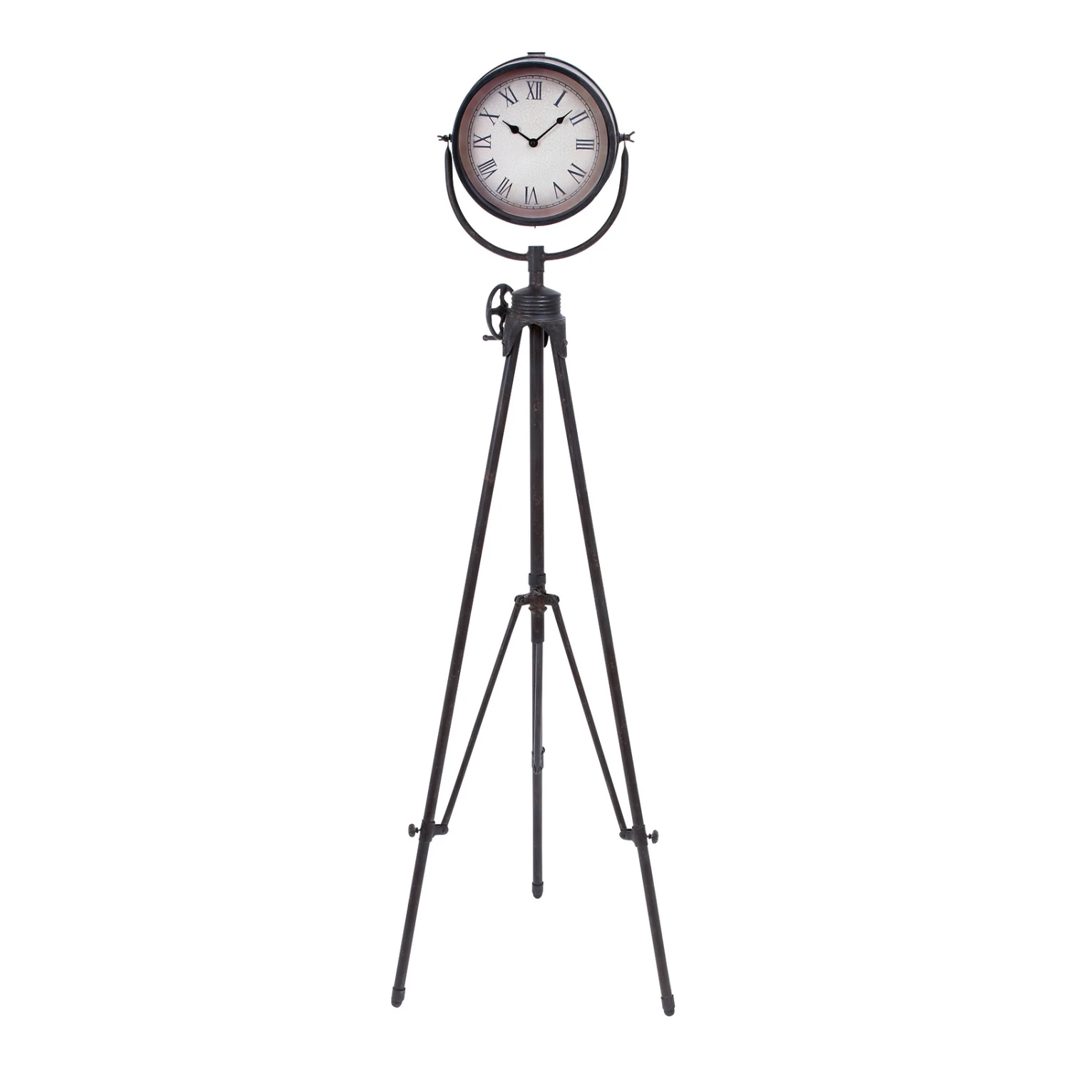 57" Black Metal Standing Industrial Clock 3 57" Black Metal Standing Industrial Clock