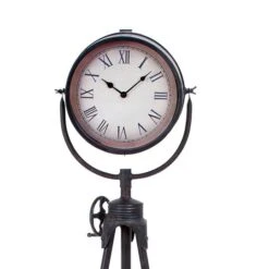 57" Black Metal Standing Industrial Clock 12 57" Black Metal Standing Industrial Clock -Michaels Decor Sale D365522S 3