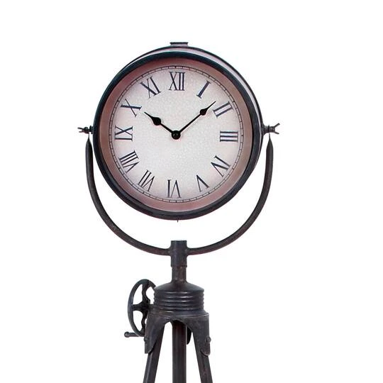 57" Black Metal Standing Industrial Clock 6 57" Black Metal Standing Industrial Clock - Image 4