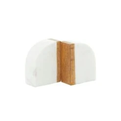 5" White Marble Modern Bookends, 2ct. -Michaels Decor Sale D365531S 2