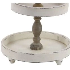 25" White Farmhouse Wood 3-Tier Tray Stand -Michaels Decor Sale D365538S 3