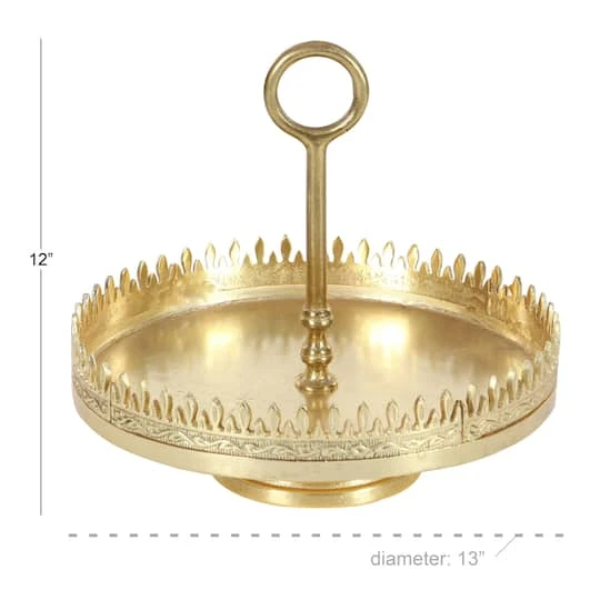 13" Gold Aluminum Glam Tray Stand 10 13" Gold Aluminum Glam Tray Stand - Image 8