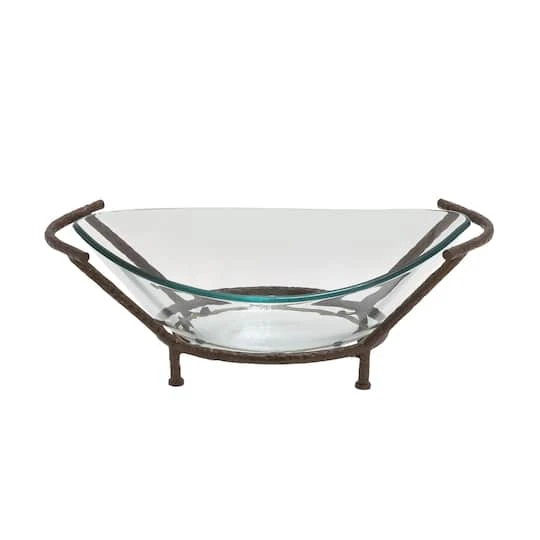 Copper Glass & Metal Modern Serving Bowl 3 Copper Glass & Metal Modern Serving Bowl - Image 2