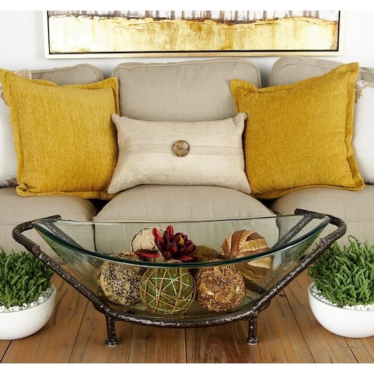 Copper Glass & Metal Modern Serving Bowl 9 Copper Glass & Metal Modern Serving Bowl - Image 8