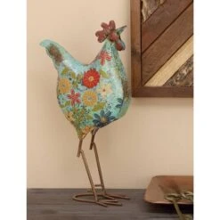 17" Iron Eclectic Rooster Garden Sculpture Blue 17 17" Iron Eclectic Rooster Garden Sculpture Blue -Michaels Decor Sale D365657S 9