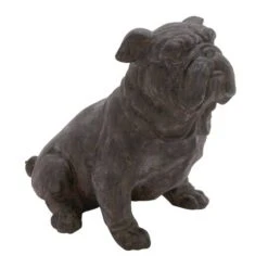 17" Black Traditional Dog Sculpture