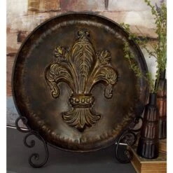 25" Traditional Decorative Iron Fleur De Lis Plate With Stand -Michaels Decor Sale D366614S 11