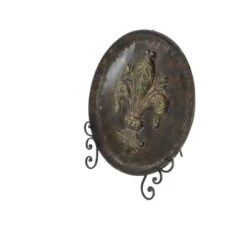 25" Traditional Decorative Iron Fleur De Lis Plate With Stand -Michaels Decor Sale D366614S 5