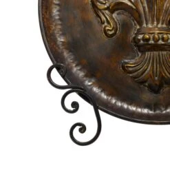 25" Traditional Decorative Iron Fleur De Lis Plate With Stand -Michaels Decor Sale D366614S 6