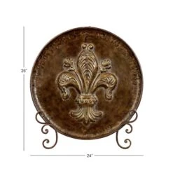 25" Traditional Decorative Iron Fleur De Lis Plate With Stand -Michaels Decor Sale D366614S 9