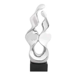 27" Silver Ceramic Modern Abstract Sculpture -Michaels Decor Sale D366644S 1 1
