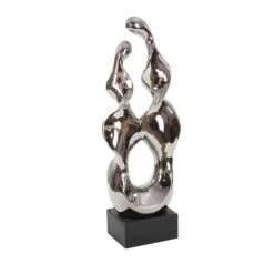 27" Silver Ceramic Modern Abstract Sculpture -Michaels Decor Sale D366644S 6