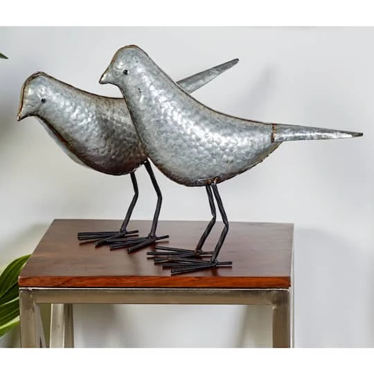 Gray Metal Farmhouse Bird Sculpture Set 11 Gray Metal Farmhouse Bird Sculpture Set - Image 9