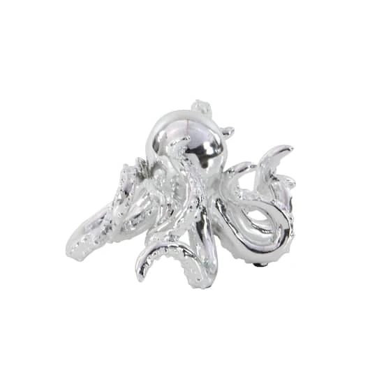 12" Silver Coastal Octopus Sculpture 5 12" Silver Coastal Octopus Sculpture - Image 3
