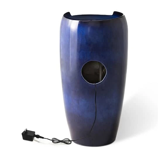 Glitzhome® 29" Ceramic Pot Fountain Cobalt Blue 9 Glitzhome® 29" Ceramic Pot Fountain Cobalt Blue - Image 7