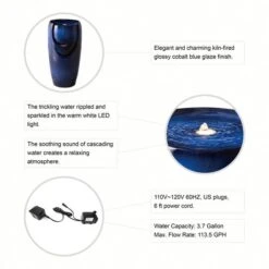 Glitzhome® 29" Ceramic Pot Fountain Cobalt Blue 18 Glitzhome® 29" Ceramic Pot Fountain Cobalt Blue -Michaels Decor Sale D368457S 7