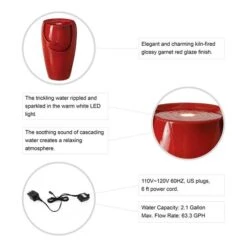 Glitzhome® 21" Red LED Ceramic Fountain 18 Glitzhome® 21" Red LED Ceramic Fountain -Michaels Decor Sale D368458S 7