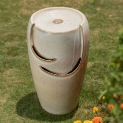 Glitzhome® 21" Sand Beige LED Ceramic Fountain 13 Glitzhome® 21" Sand Beige LED Ceramic Fountain -Michaels Decor Sale D368459S 2