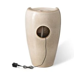 Glitzhome® 21" Sand Beige LED Ceramic Fountain 17 Glitzhome® 21" Sand Beige LED Ceramic Fountain -Michaels Decor Sale D368459S 6