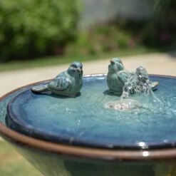 Glitzhome® 27.5" LED Bird Pedestal Ceramic Fountain Turquoise 15 Glitzhome® 27.5" LED Bird Pedestal Ceramic Fountain Turquoise -Michaels Decor Sale D368466S 4