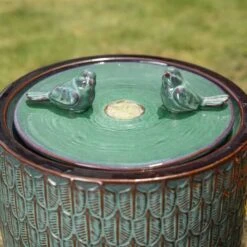 Glitzhome® 15" LED Bird Cylindrical Ceramic Fountain Turquoise -Michaels Decor Sale D368467S 14