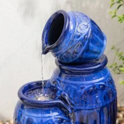 Glitzhome® 27" 4-Tier LED Ceramic Fountain Cobalt Blue -Michaels Decor Sale D368474S 5